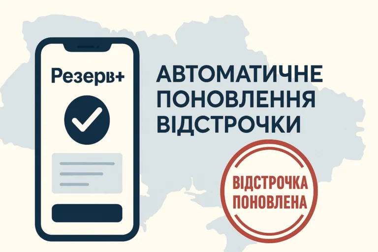 Автоматичне поновлення відстрочок від мобілізації у Резерв+